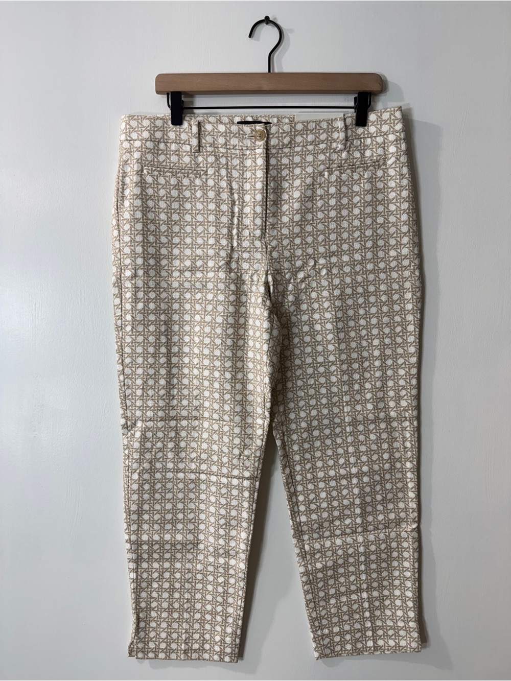 WP82 {Ann Taylor} "Cotton Crop Pant" Mid Rise Straight Leg Trousers Pants